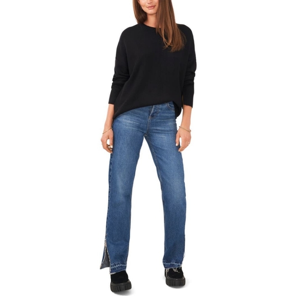 Vince Camuto Womens Black Gradation Long Sleeve Crewneck Sweater NWT - Picture 2 of 5